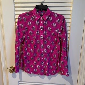 Talbots Vibrant Pink Floral Blouse size Sp